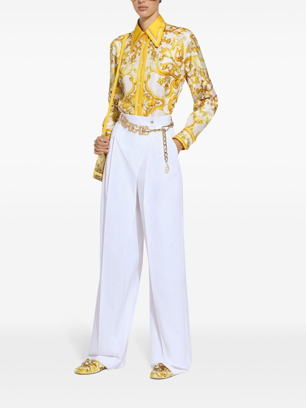 Majolica-print silk shirt - 2