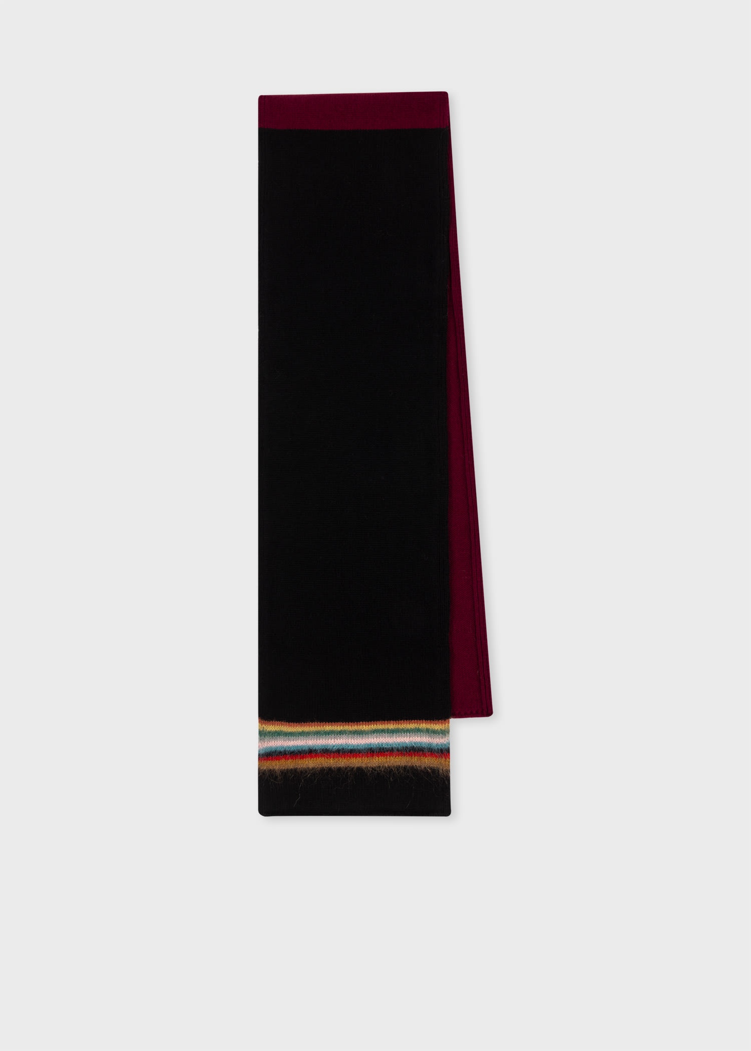 Lambswool-Blend Stripe End Scarf - 1