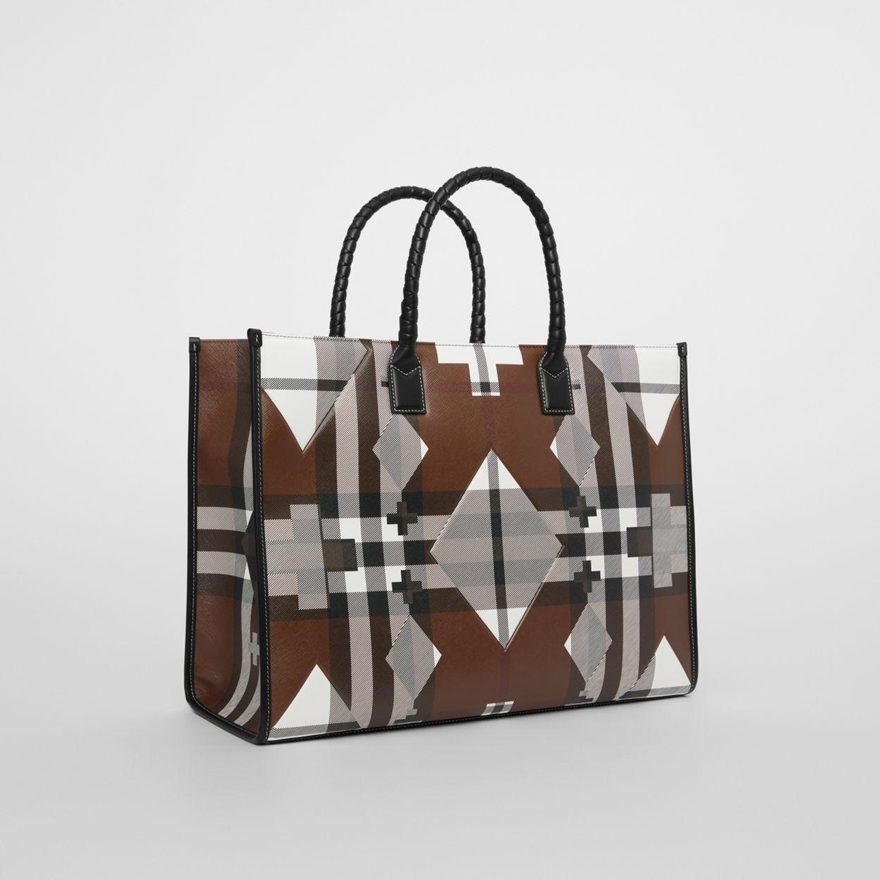 Geometric Check Tote - 5