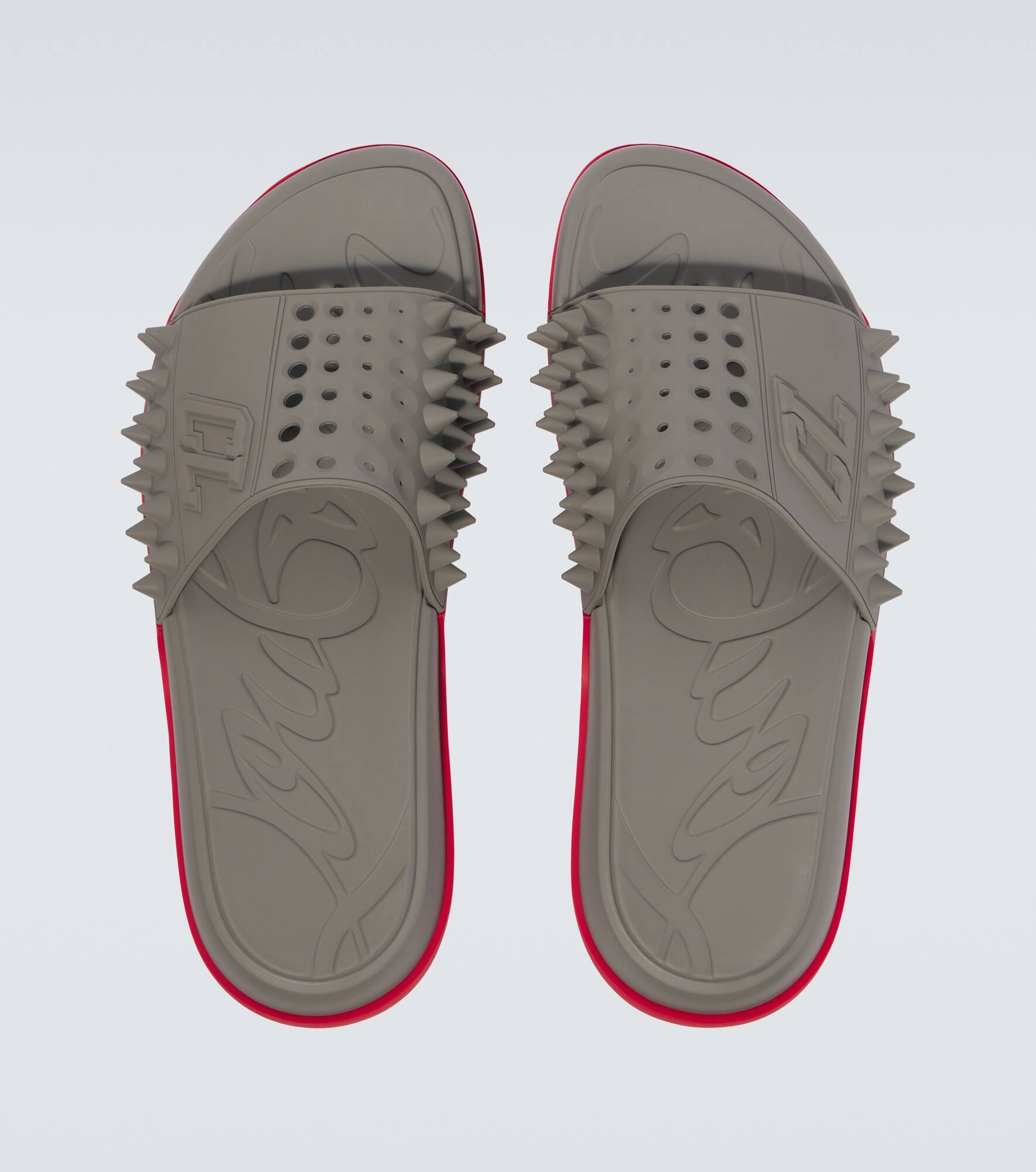 Christian Louboutin Take It Easy perforated spiked slides