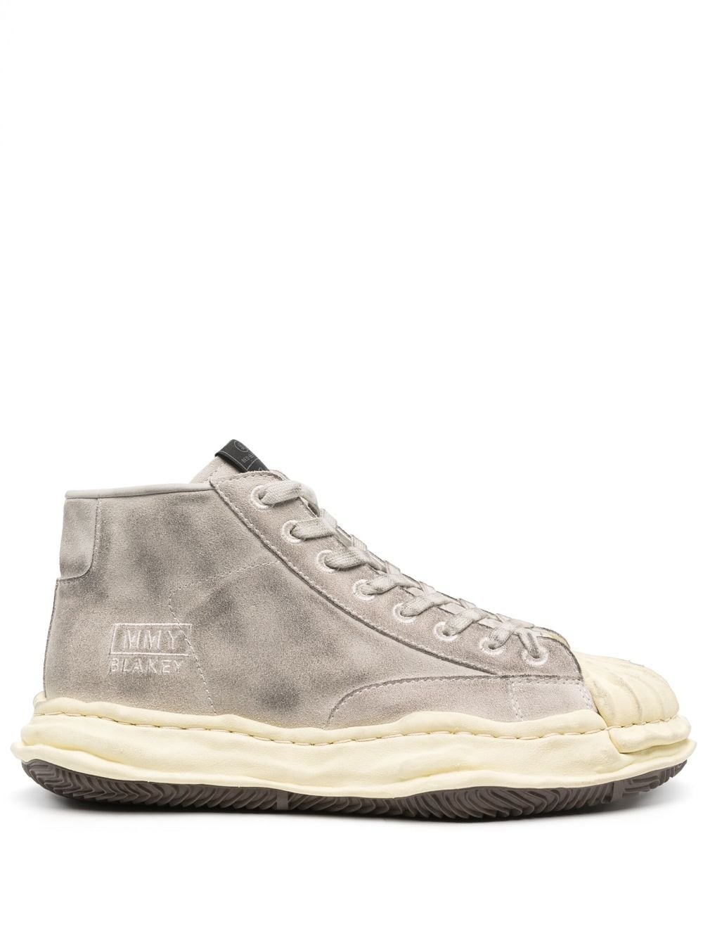 distressed-effect high-top sneakers - 1