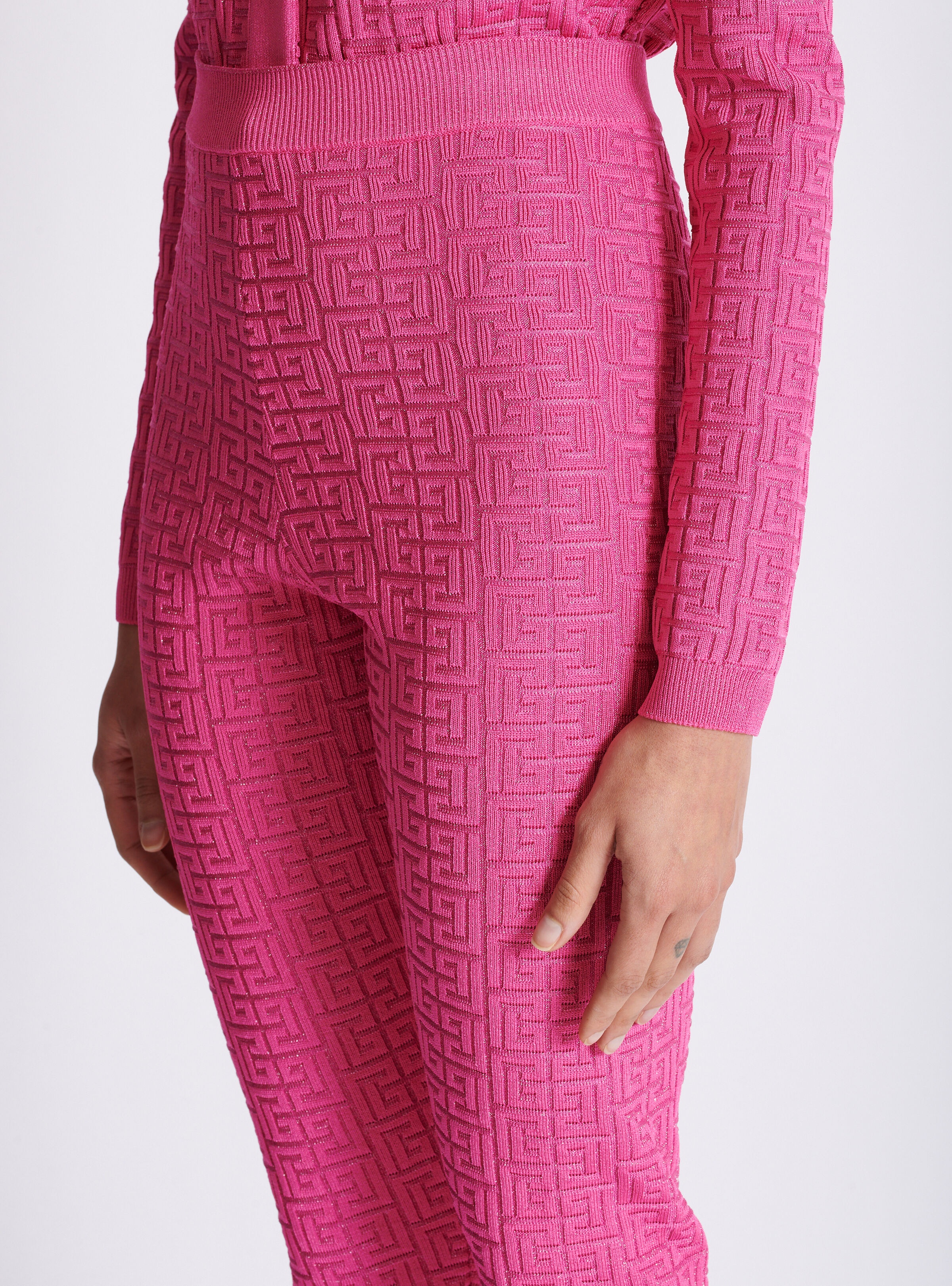 Knit leggings with monogram - 7