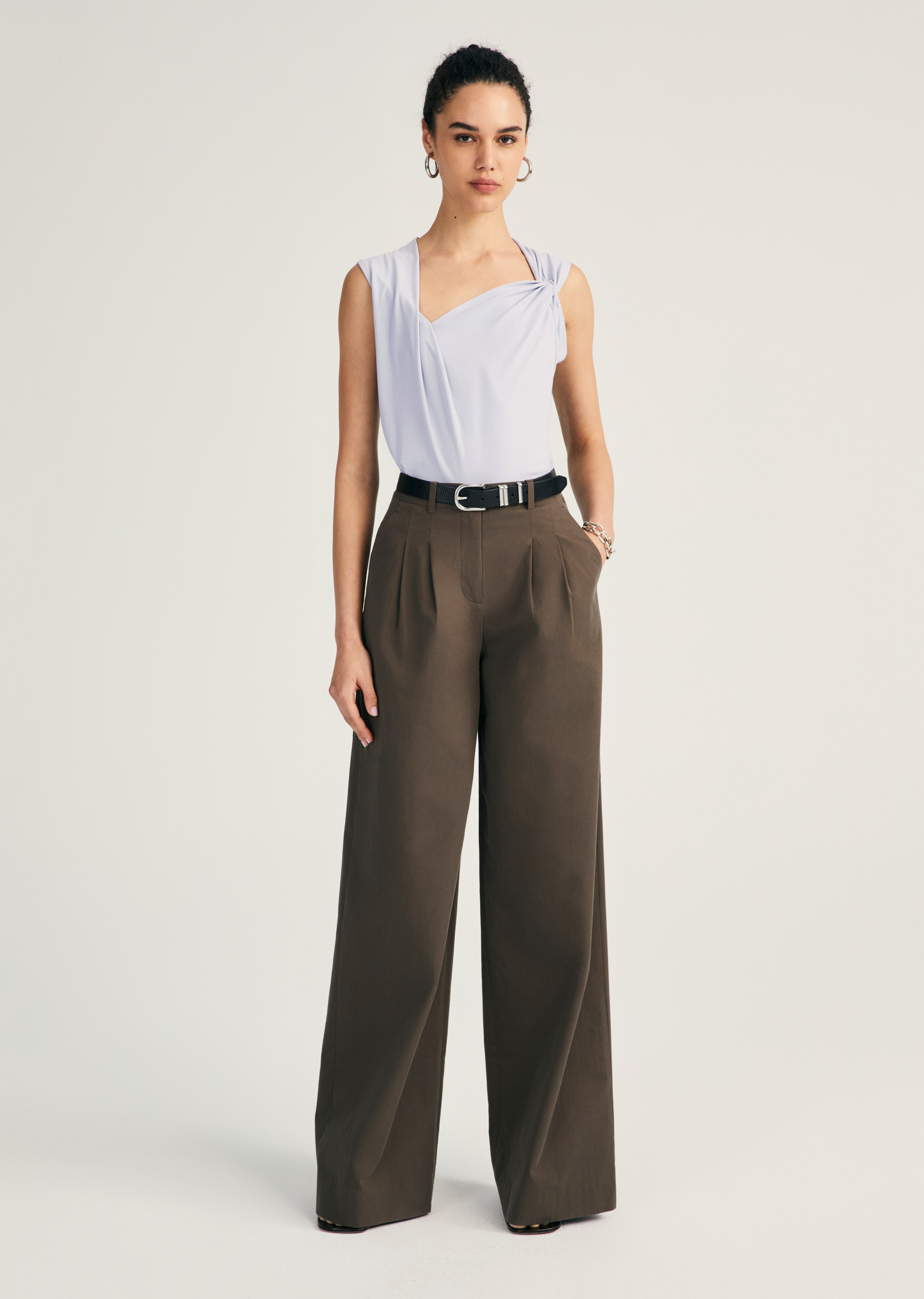 JULIANA WIDE LEG PLEAT FRONT TROUSER - 1
