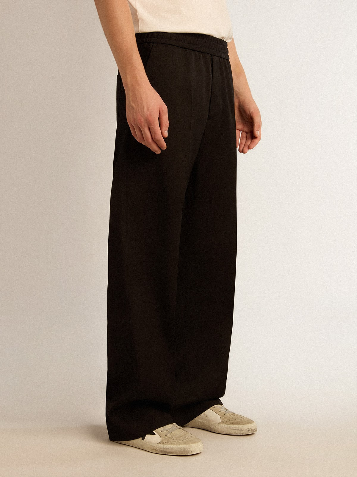 Men’s joggers in black wool - 2
