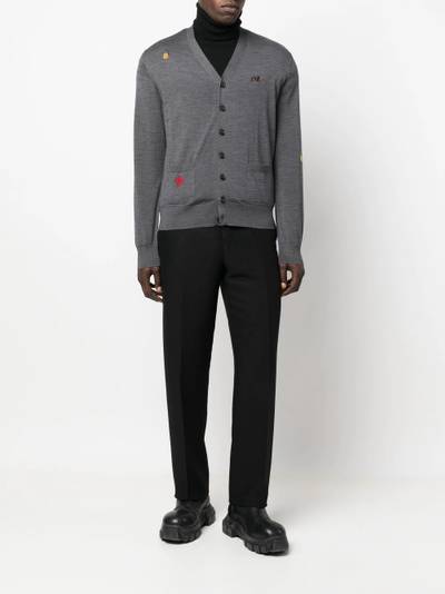 DSQUARED2 logo-embroidered wool cardigan outlook