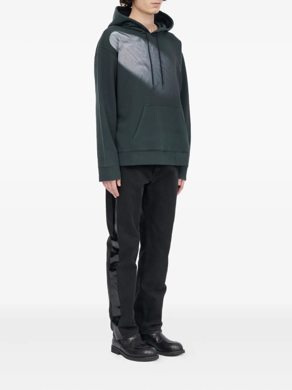 MM6 Maison Margiela - Men Faded Logo Embroidered Hoodie - 3