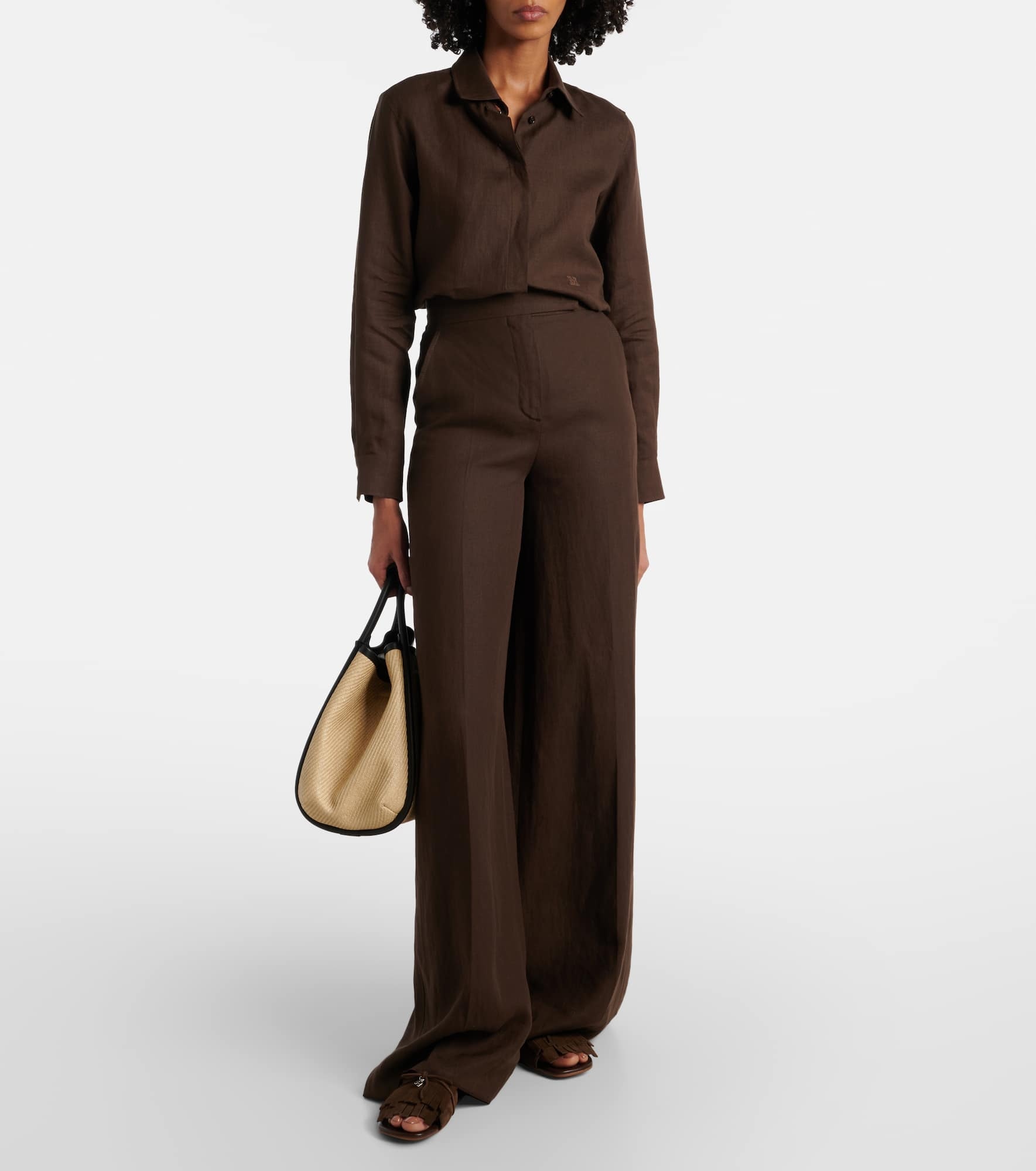 Marine Small raffia tote bag - 5