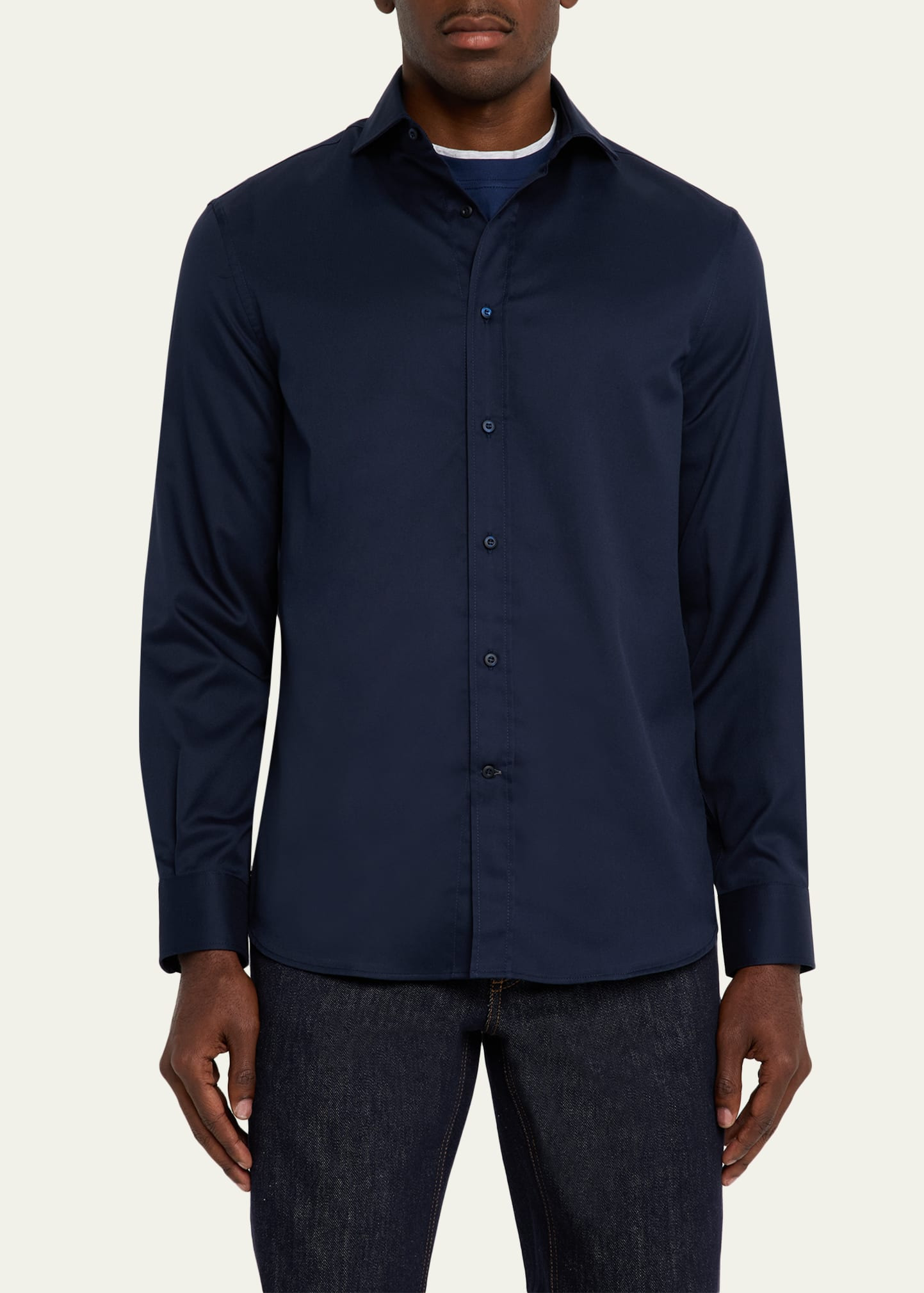 Men's Cotton Tonal Placket Sport Shirt - 4