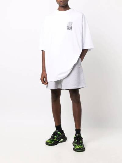 BALENCIAGA logo embroidery track shorts outlook