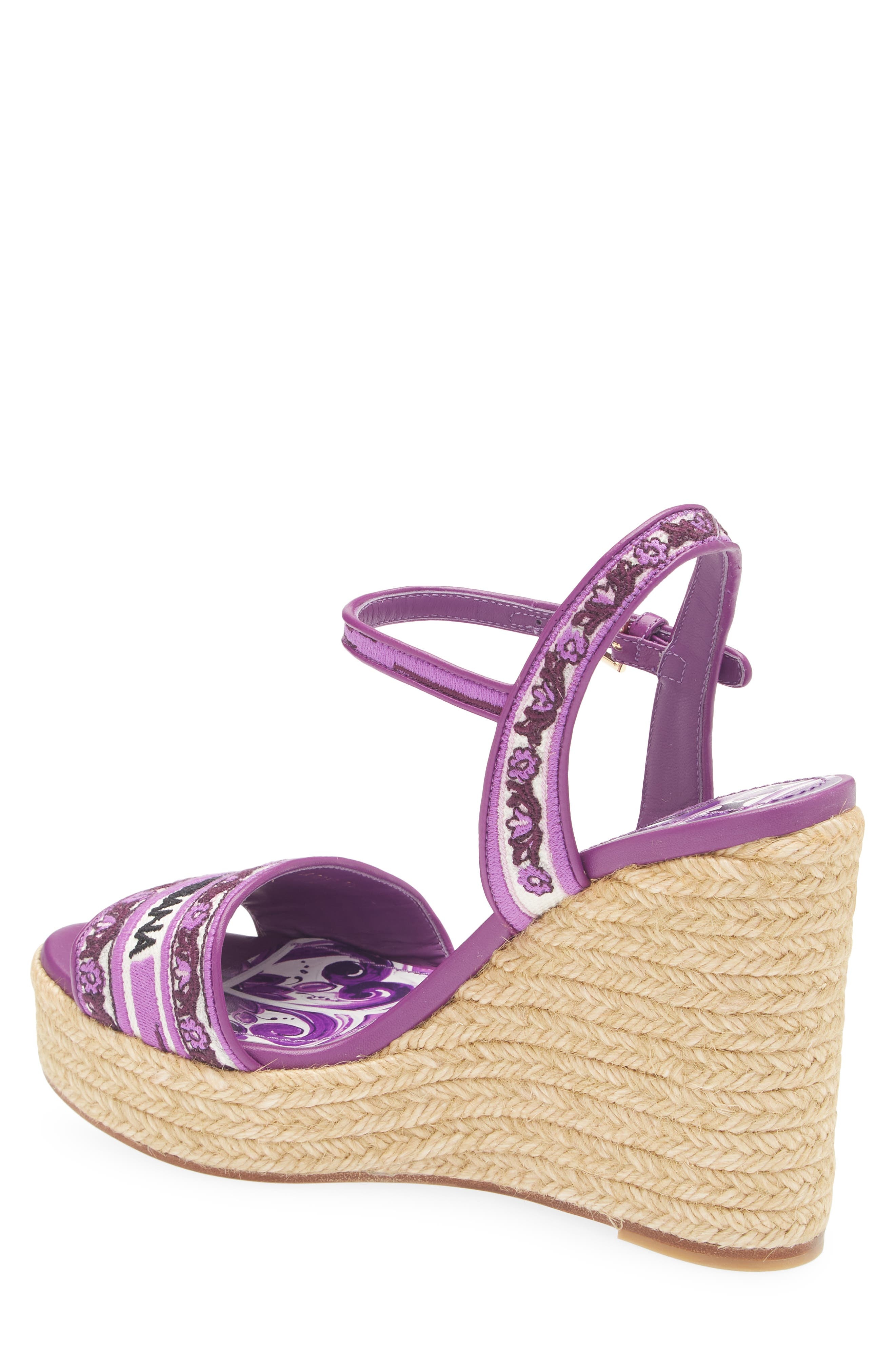 Dolce&Gabbana Majolica Espadrille Wedge Sandal in I03Tn Maiolica 3 Viola at Nordstrom - 2