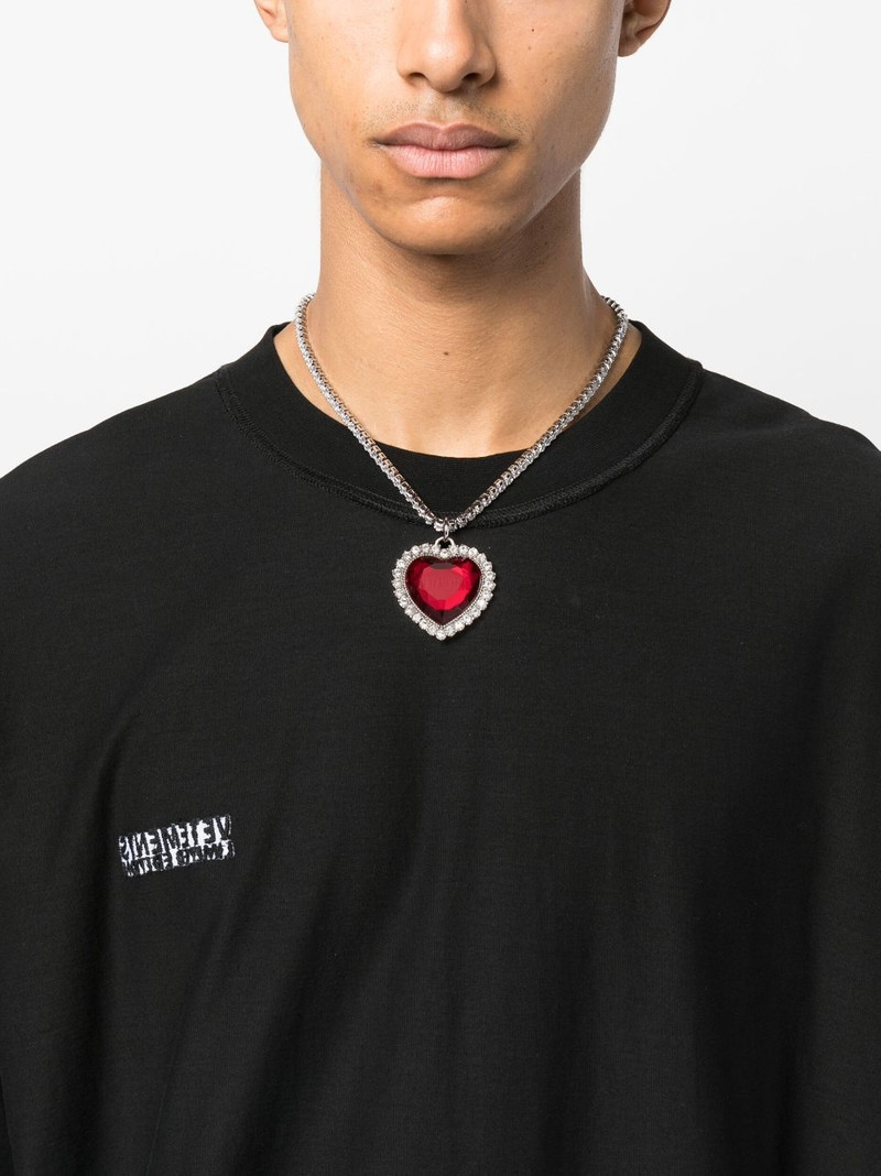 VETEMENTS crystal-embellished heart-pendant necklace outlook