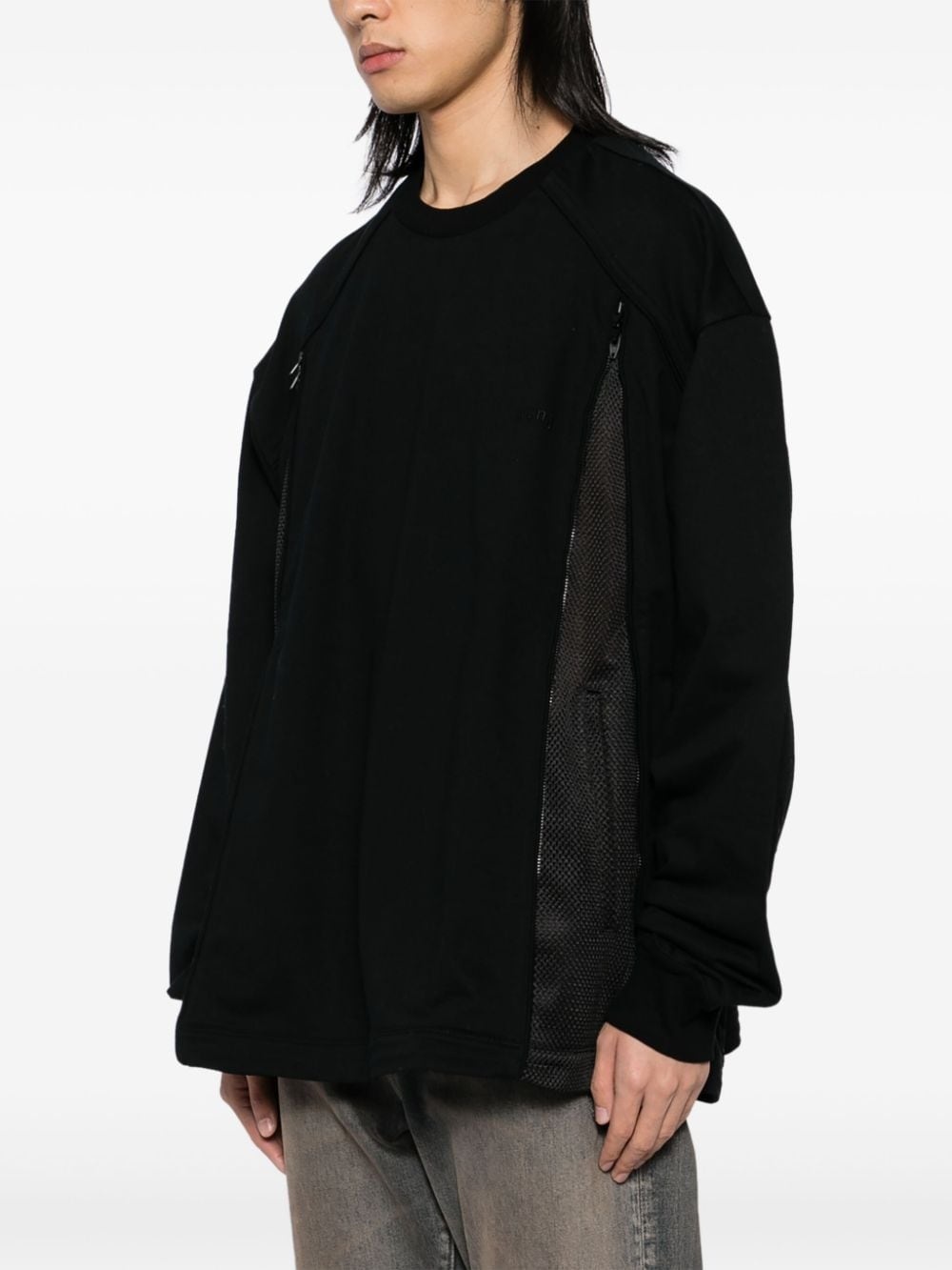 Side-open mesh two-tone sweatshirt - 3