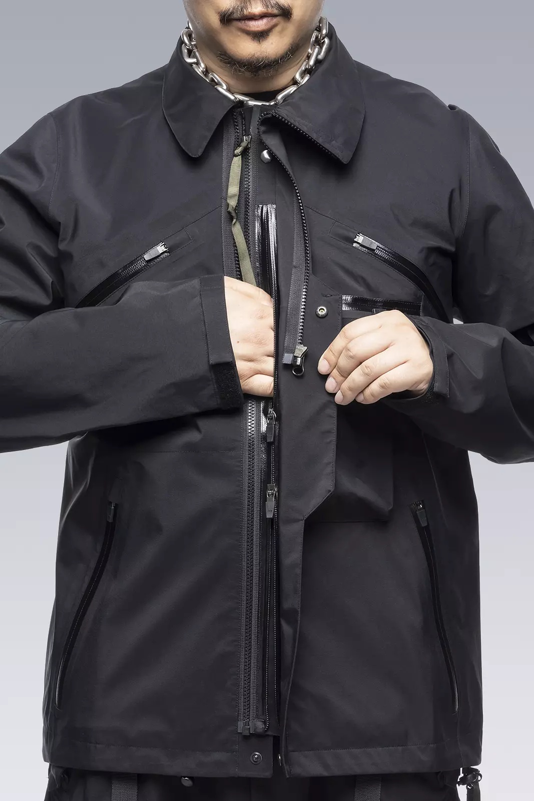 J1A-GTKR-BKS KR EX 3L Gore-Tex® Pro Interops Jacket Black with size 5 WR zippers in gloss black - 22