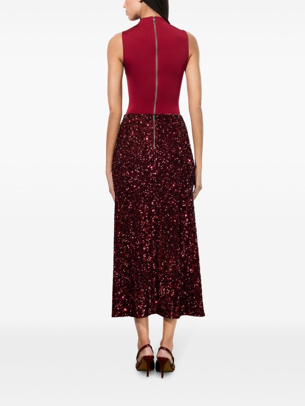 sequin-embellished flared skirt - 3