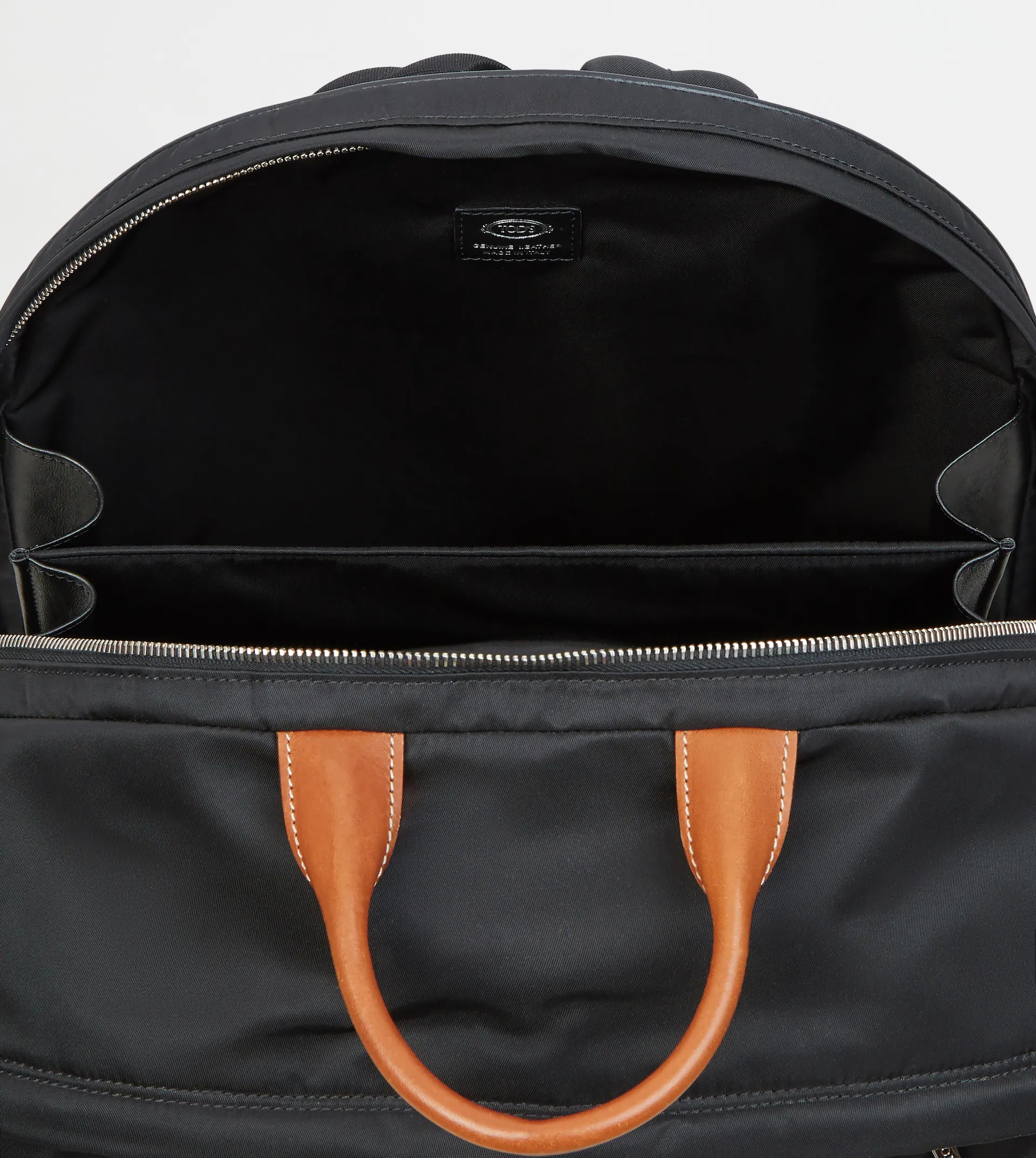 BACKPACK IN FABRIC AND LEATHER MEDIUM - BLACK - 4