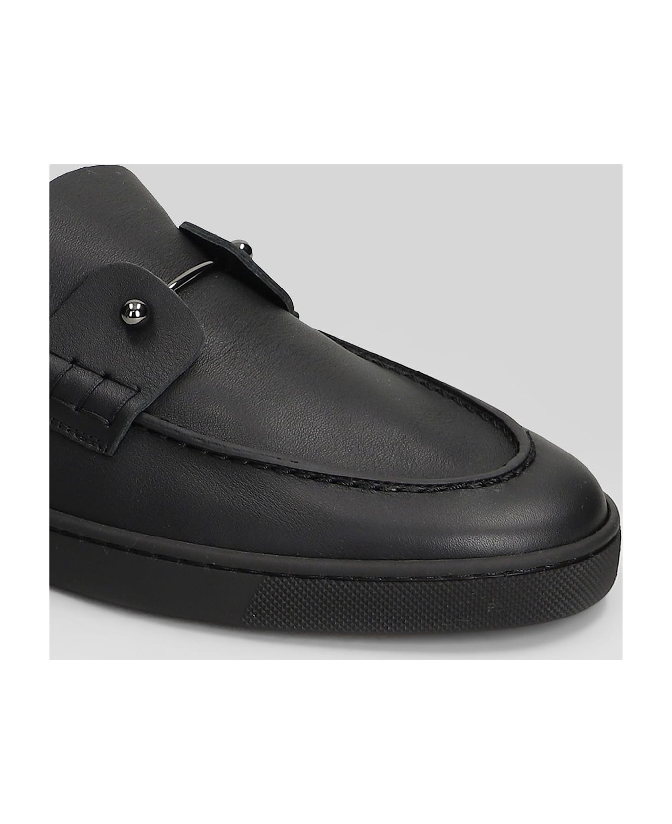Chambeliboat Flat Loafers In Black Leather - 5