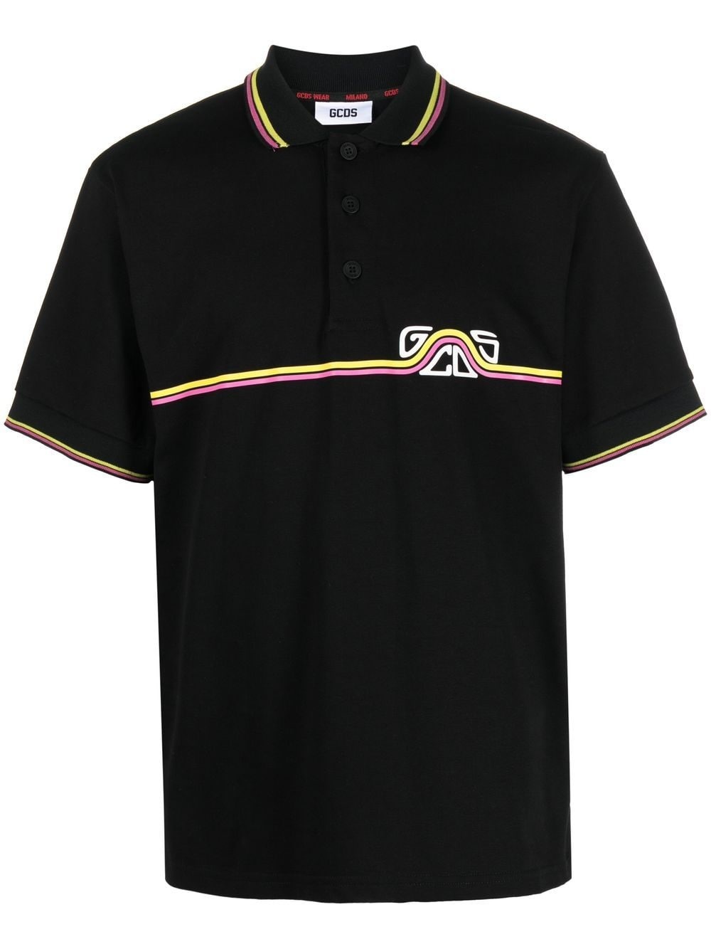 waved logo print polo shirt - 1