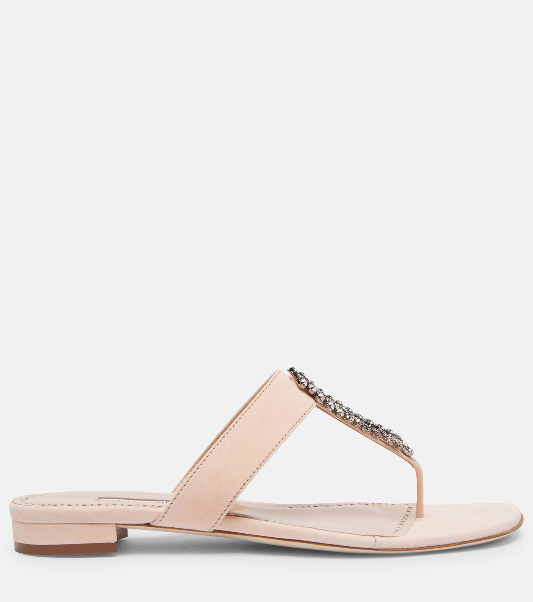 Bizaba embellished suede thong sandals - 4