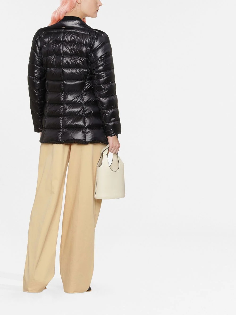 zip-up padded short jacket - 3