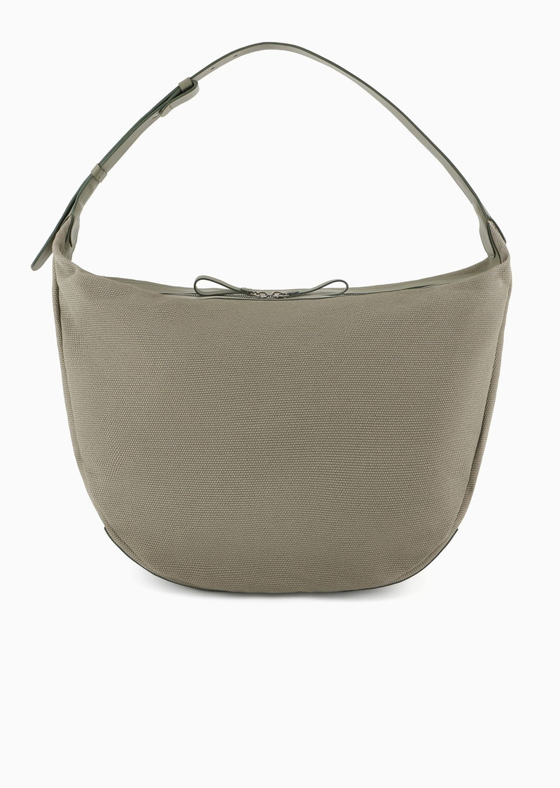 Canvas oversized crescent-shaped shoulder bag 3