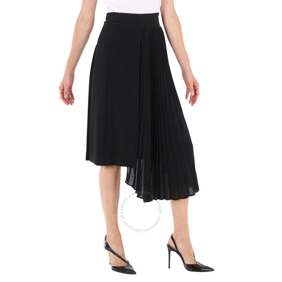 Moncler Ladies Black Asymmetric Pleated Skirt - 4
