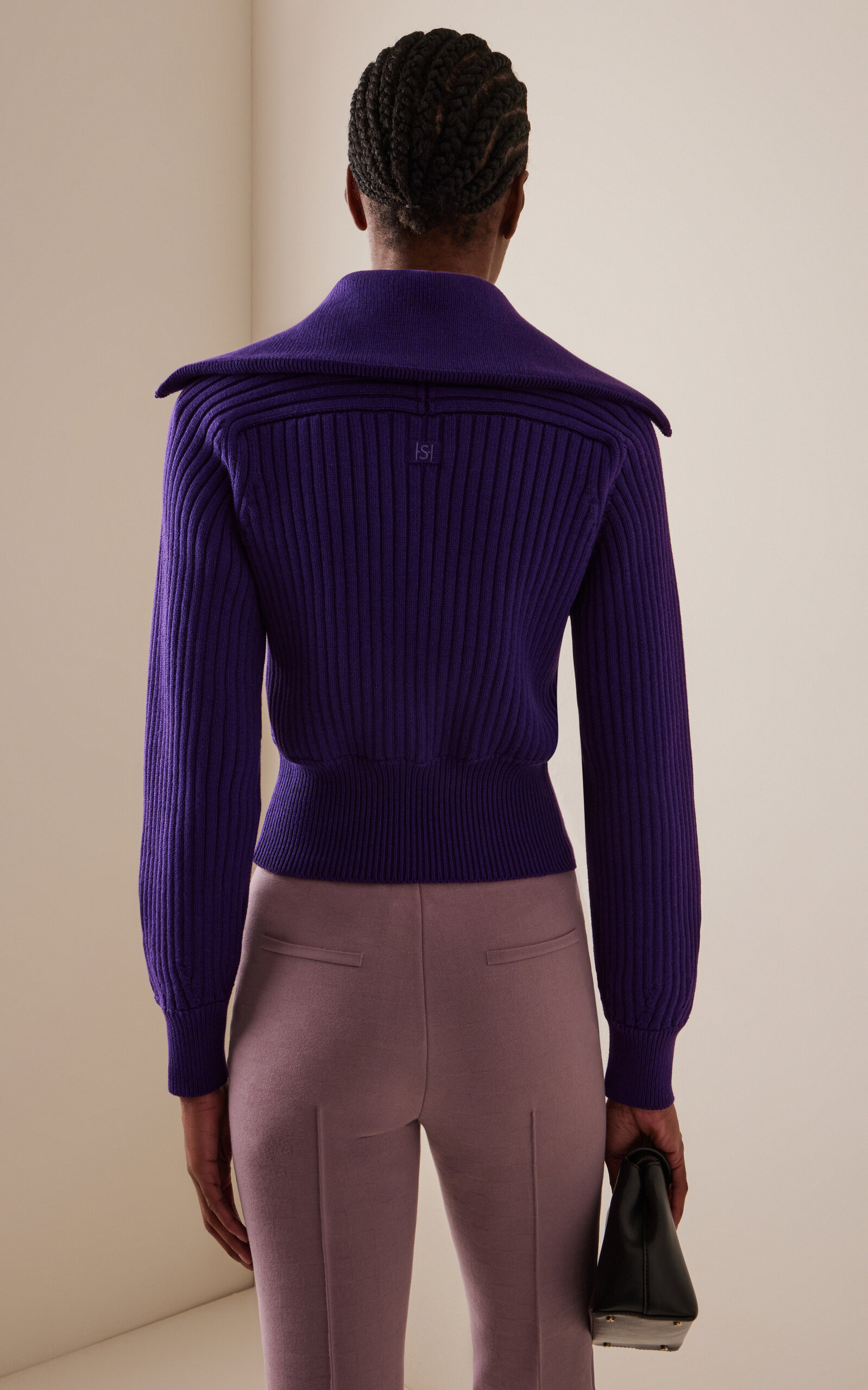 Chester Ribbed-Knit Cotton-Blend Sweater purple - 4