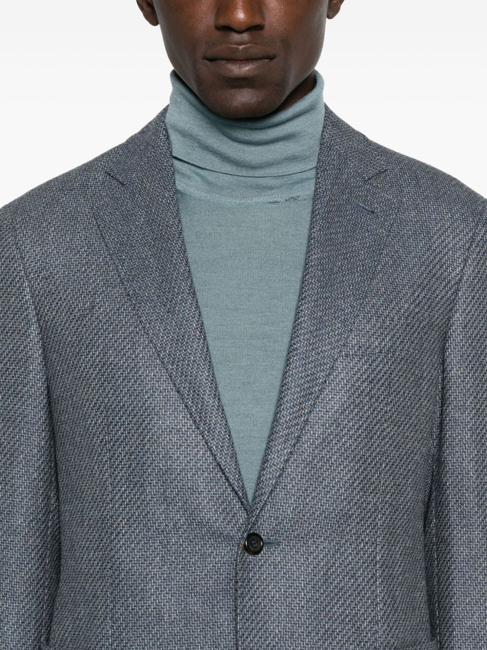 textured wool blazer - 5