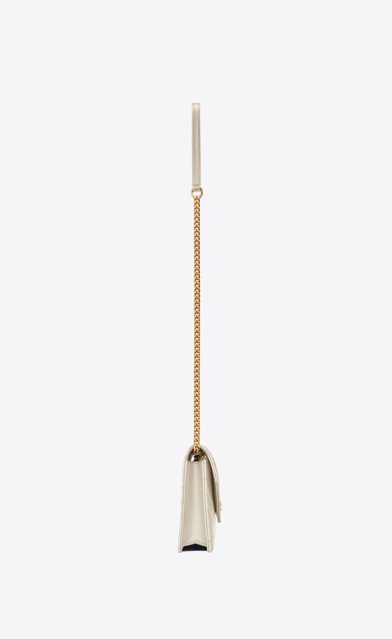 cassandre matelassé envelope chain wallet in grain de poudre embossed leather 4