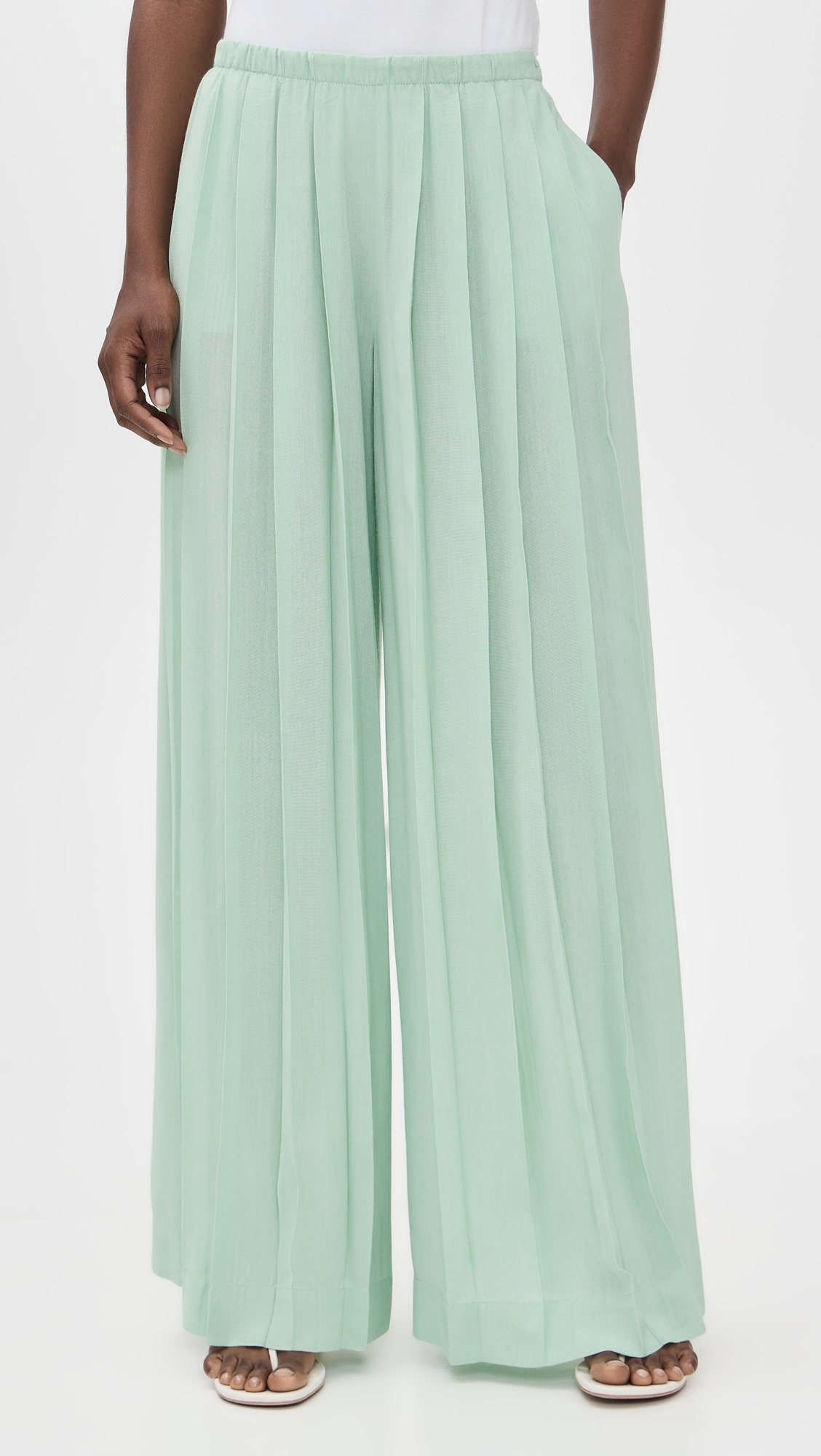 Jenna Pleated Wide Leg Pull On Pants - 6