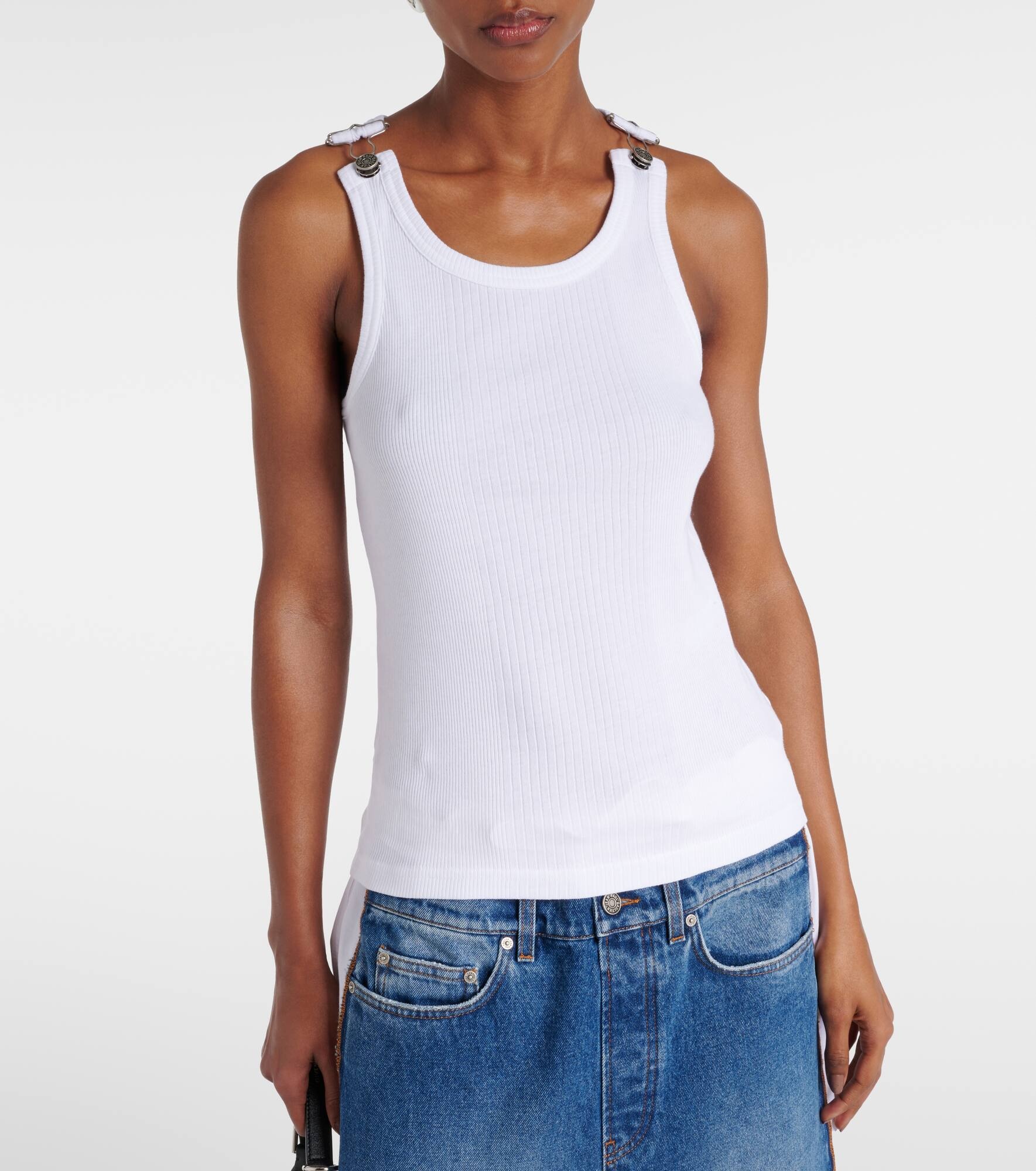 Ribbed-knit cotton jersey tank top - 4
