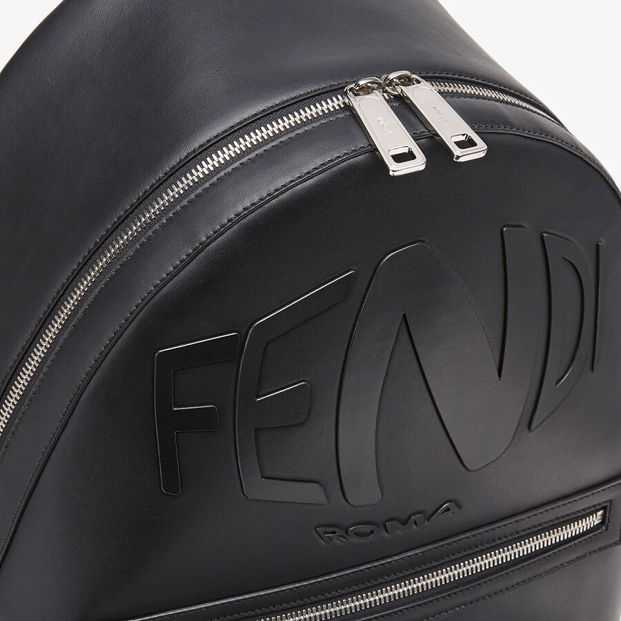 Black leather backpack - 4