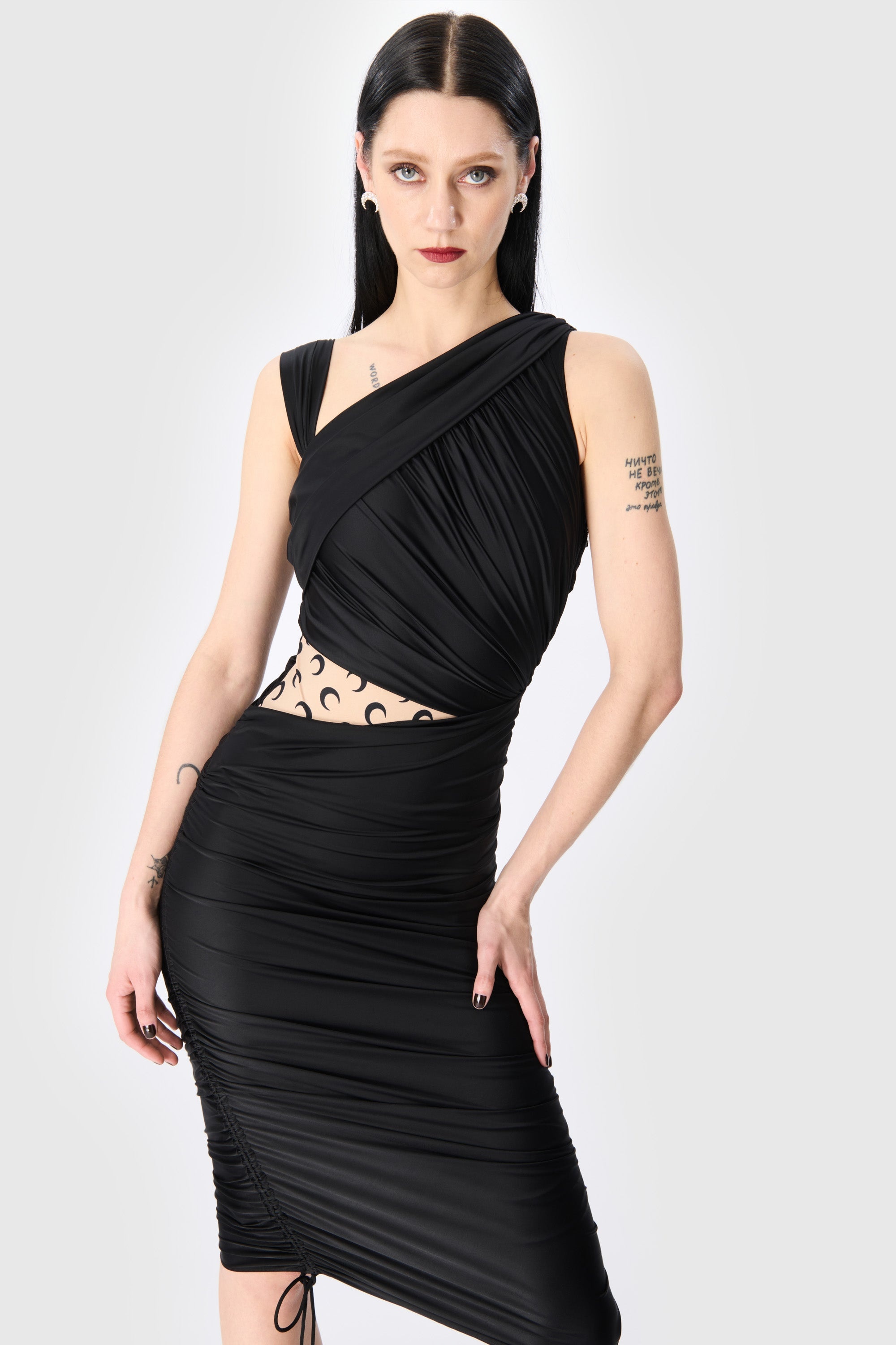 Jersey Draped Dress - 4