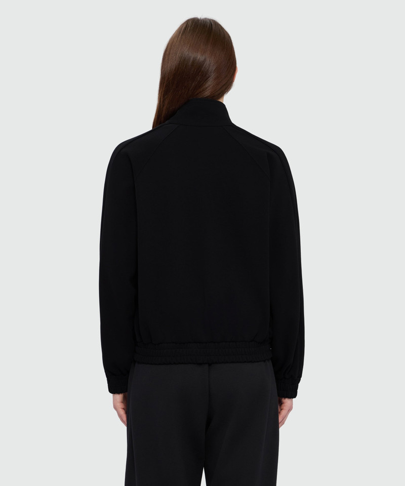 Black double pique cotton sweatshirt with italic MSGM embroidery on the chest 3