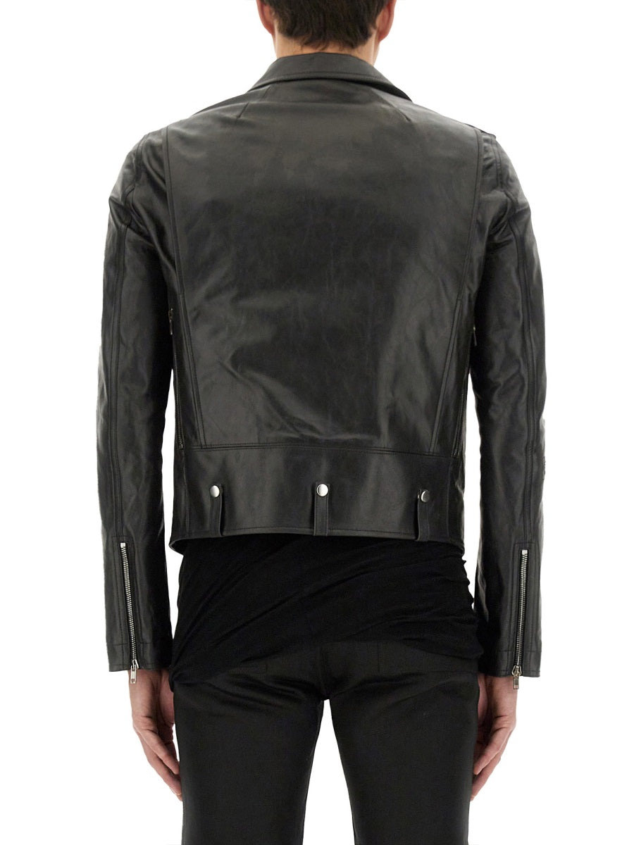 Rick Owens Men Leather Bauhaus Jacket - 3