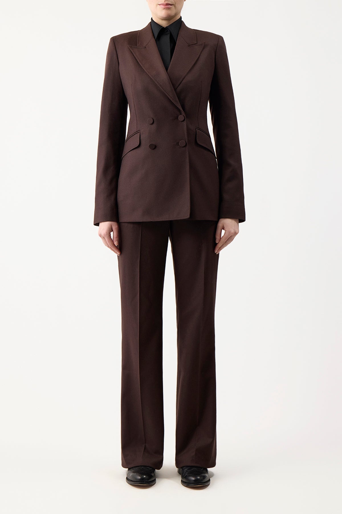 Vesta Pant in Chocolate Wool - 3