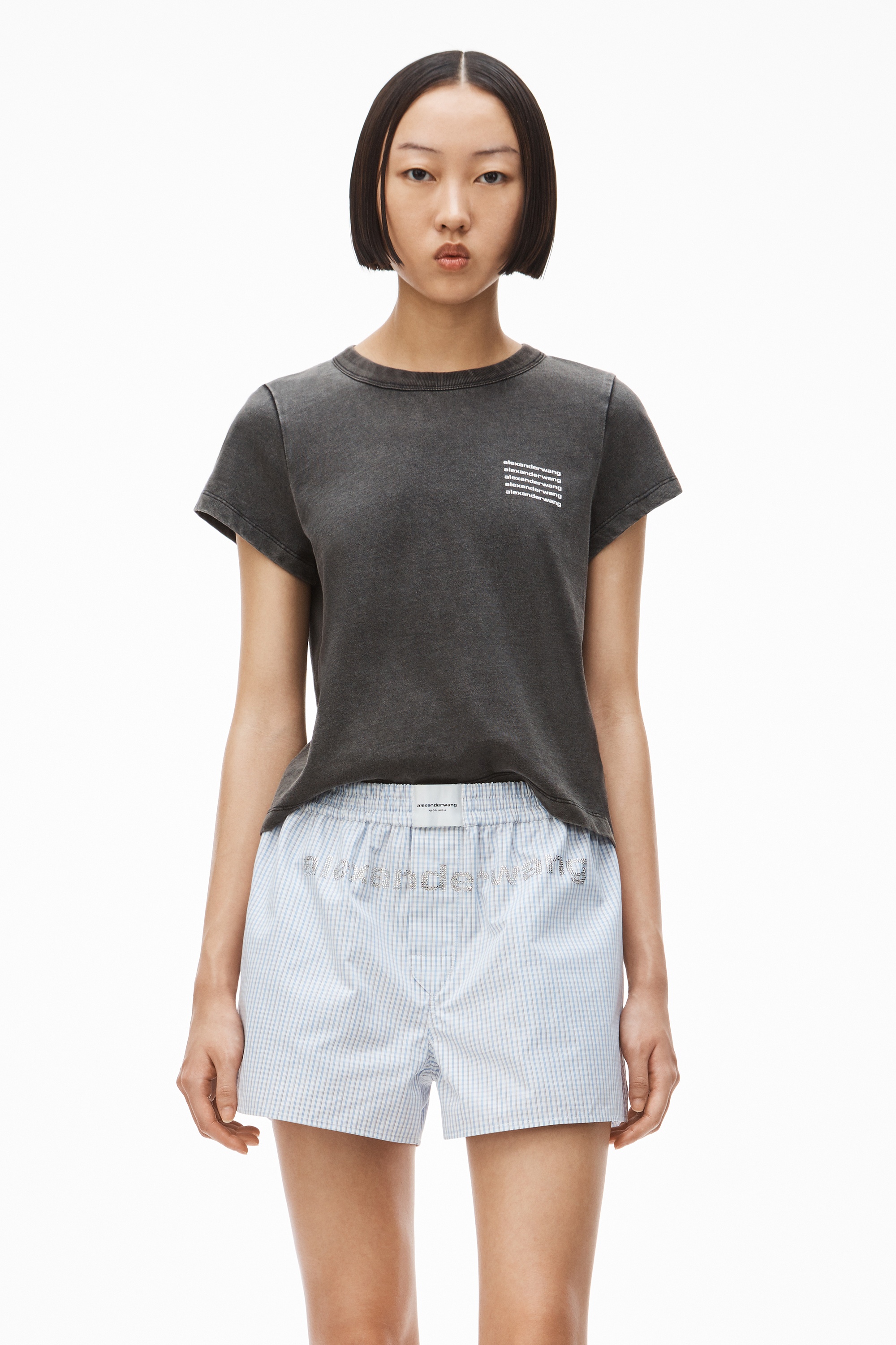 SHRUNKEN TEE IN ACID WASH JERSEY - 2