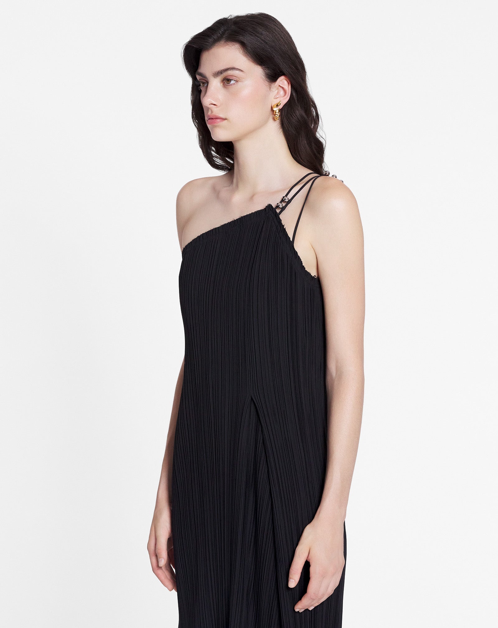 LONG ASYMMETRICAL PLEATED DRESS - 3