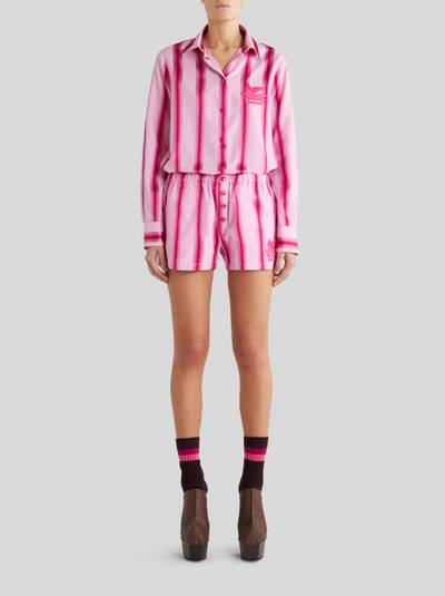 Etro STRIPED SHORTS WITH EMBROIDERED PEGASO outlook