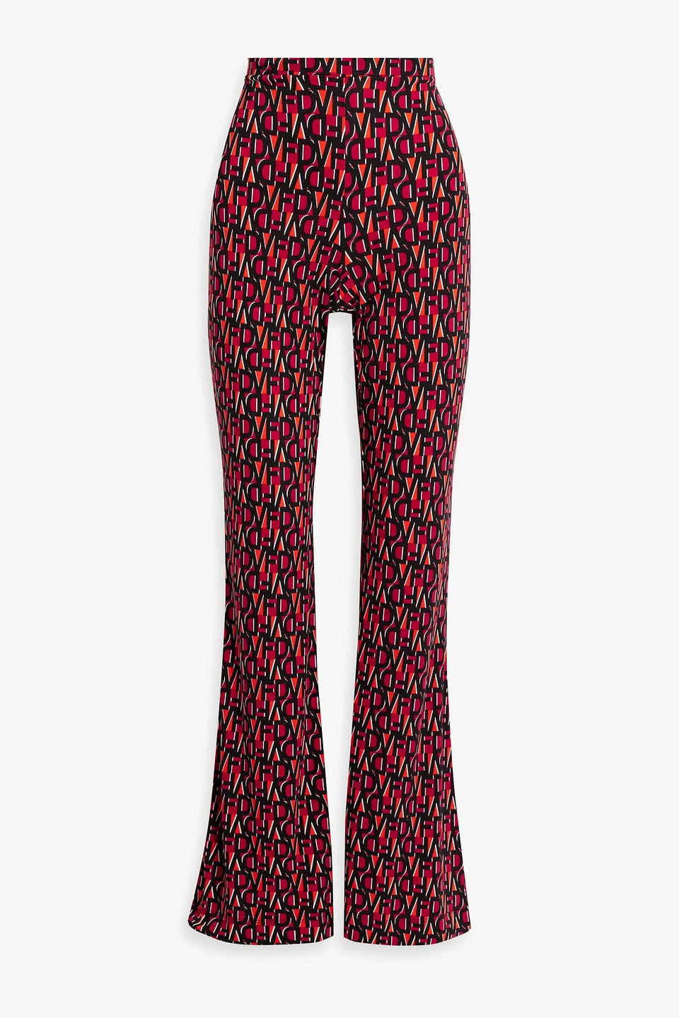 Printed stretch-jersey flared pants - 1