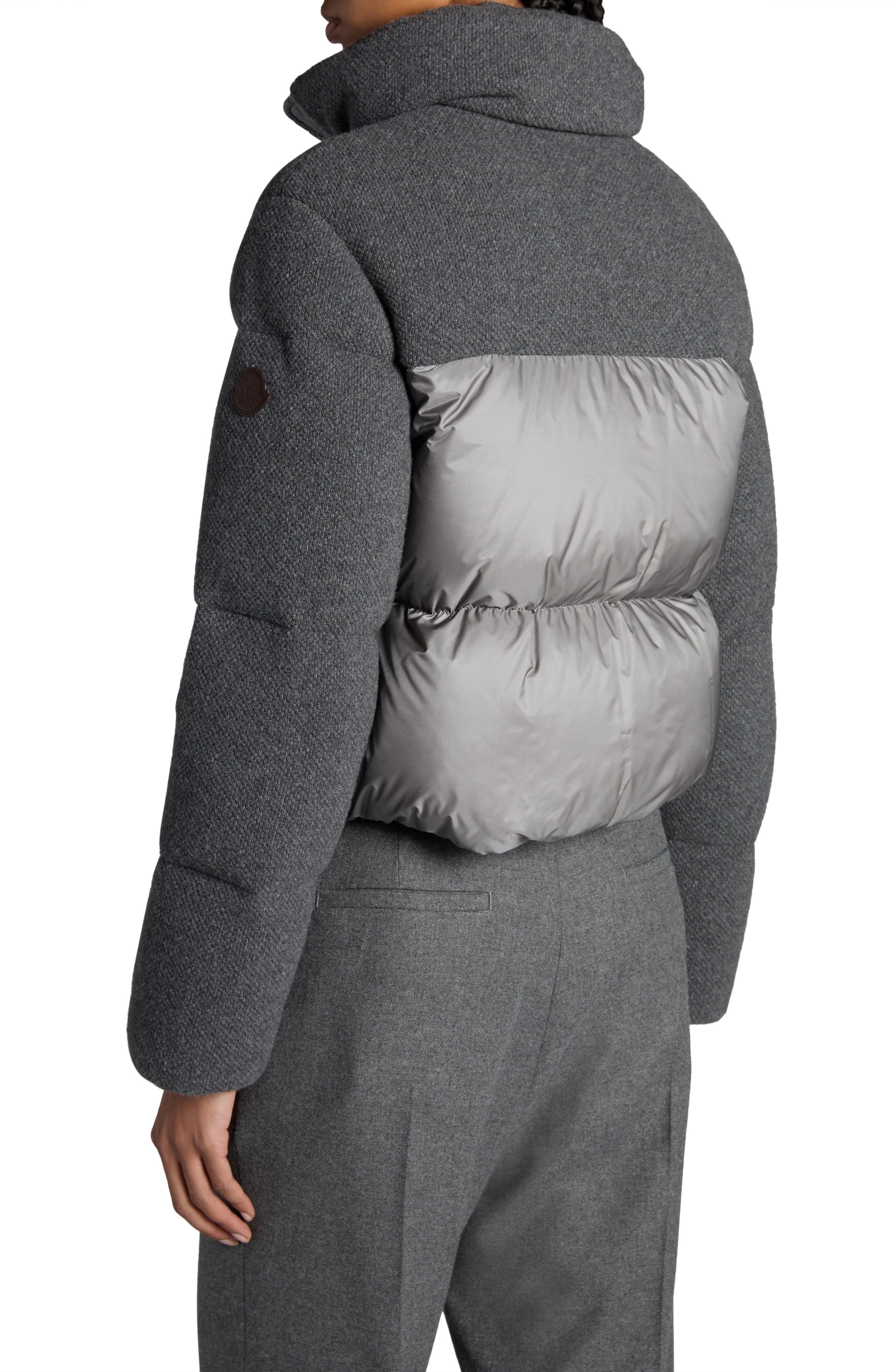 Moncler Breze Cashmere & Nylon Puffer Jacket in Grey at Nordstrom - 3