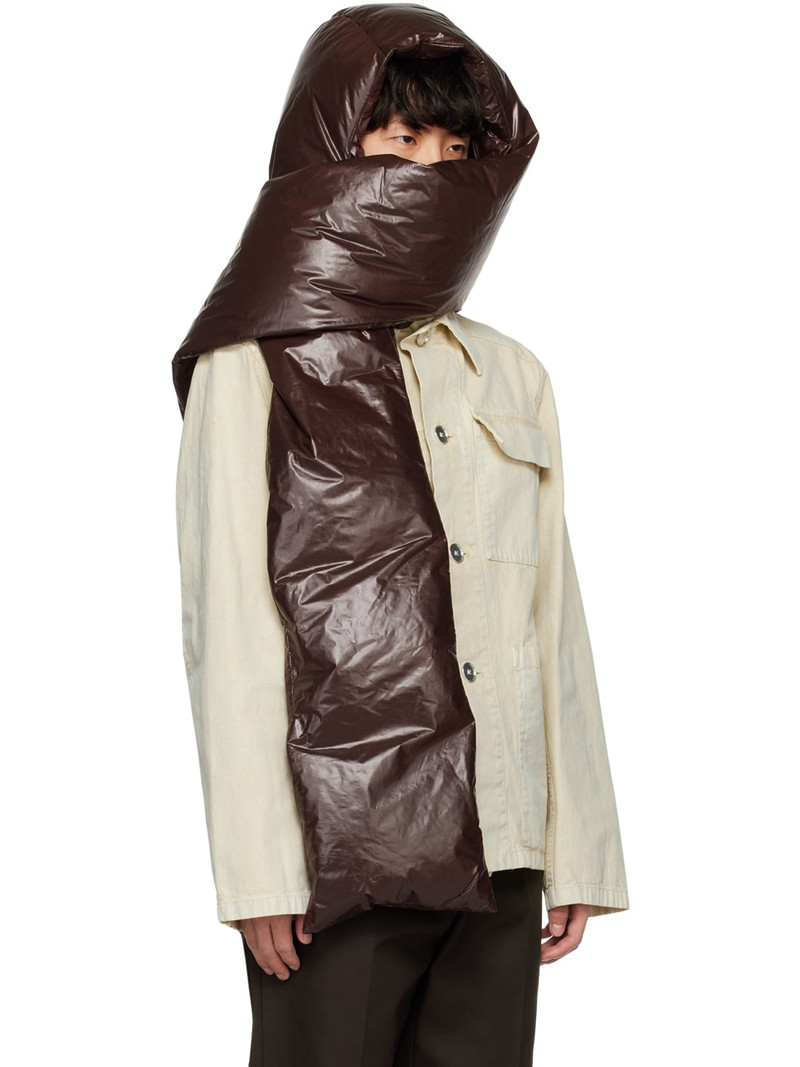 Jil Sander SSENSE Exclusive Brown Hood Down Scarf outlook