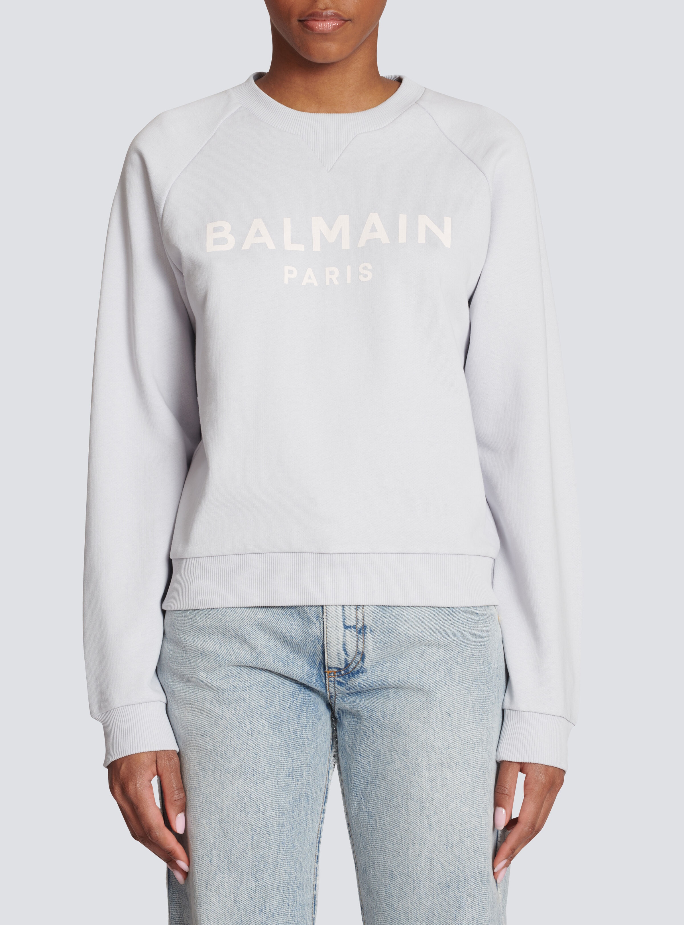 Cotton printed Balmain logo sweatshirt - 5