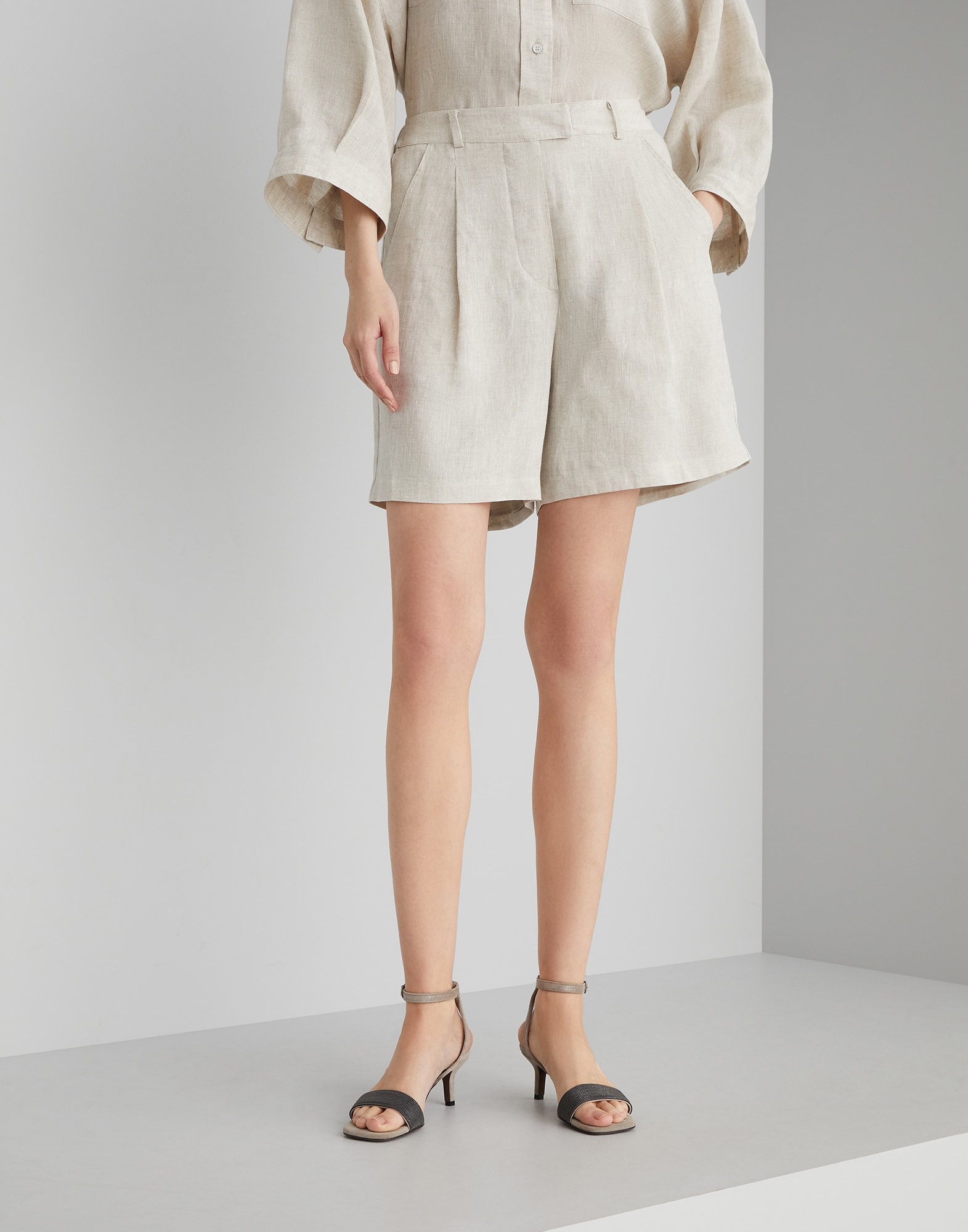 Lessivé linen baggy shorts - 1