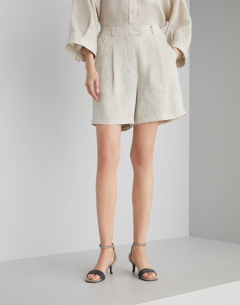 Lessivé linen baggy shorts - 1