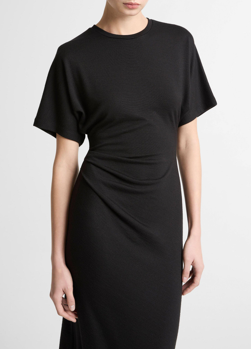 Vince Ruched-Side Knit Short-Sleeve Dress outlook