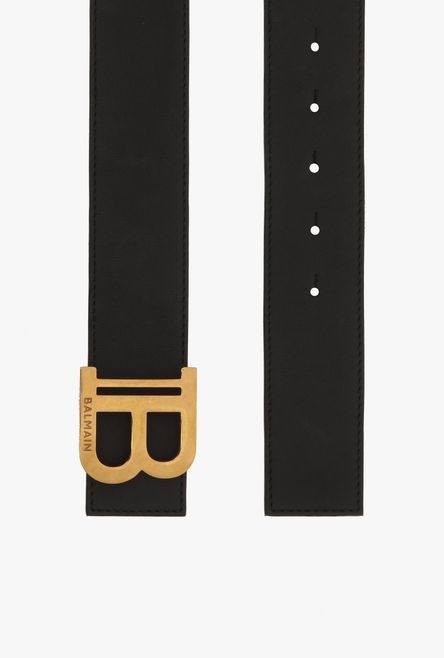 Black Leather B-Belt - 3