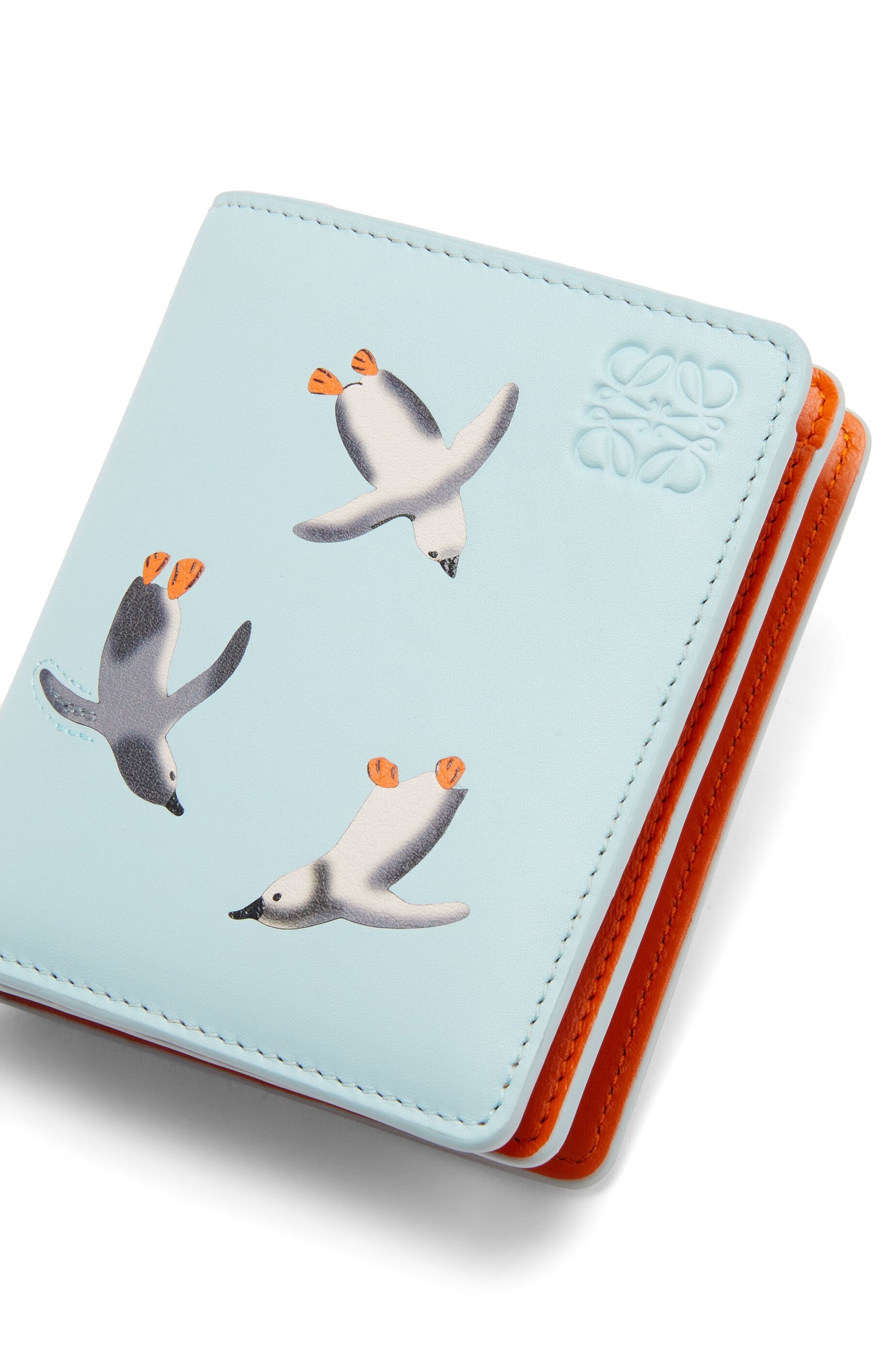Penguin compact zip wallet in satin calfskin - 5