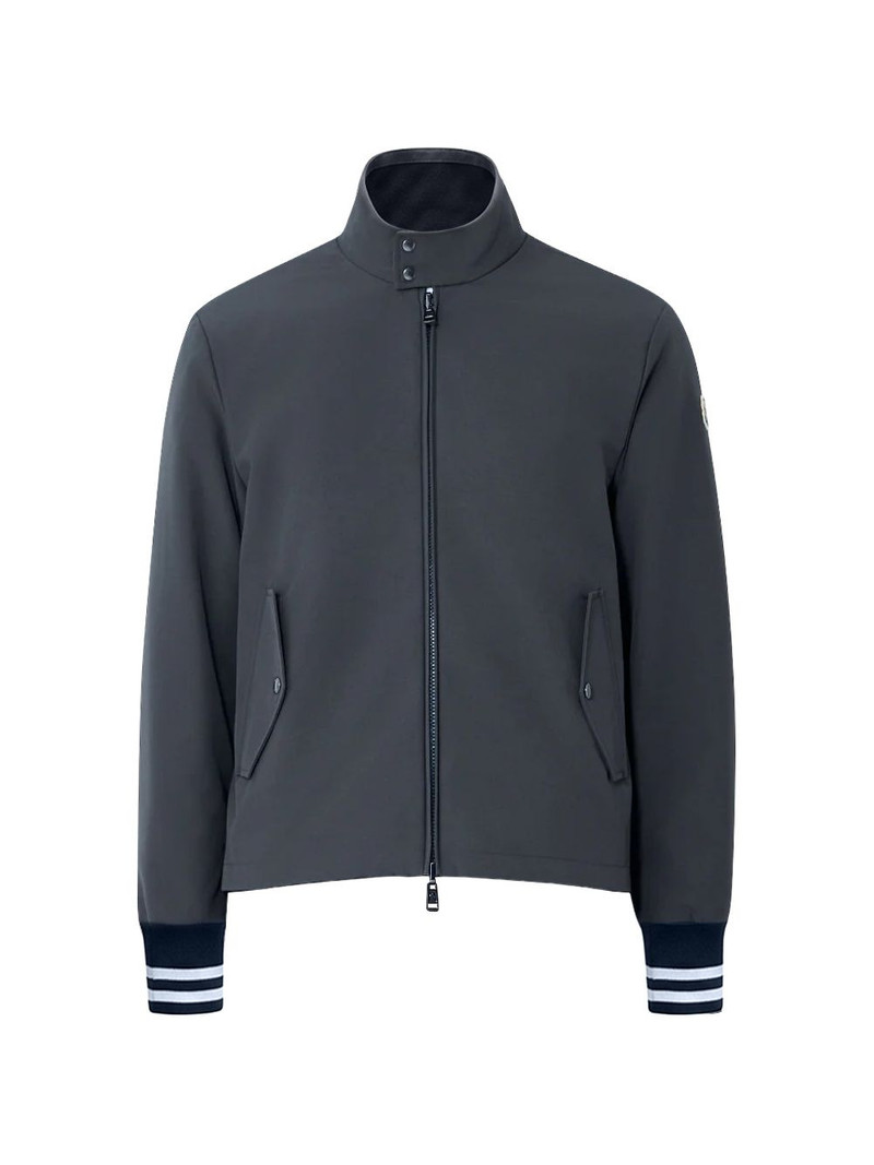 striped cuffs zip jacket 1