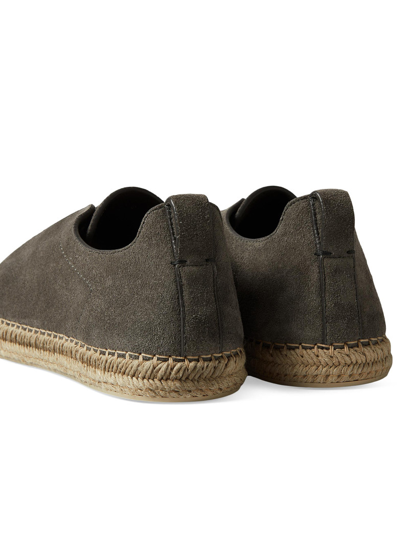 Men's Suede Triple Stitch Espadrilles Sneakers - Grey 5
