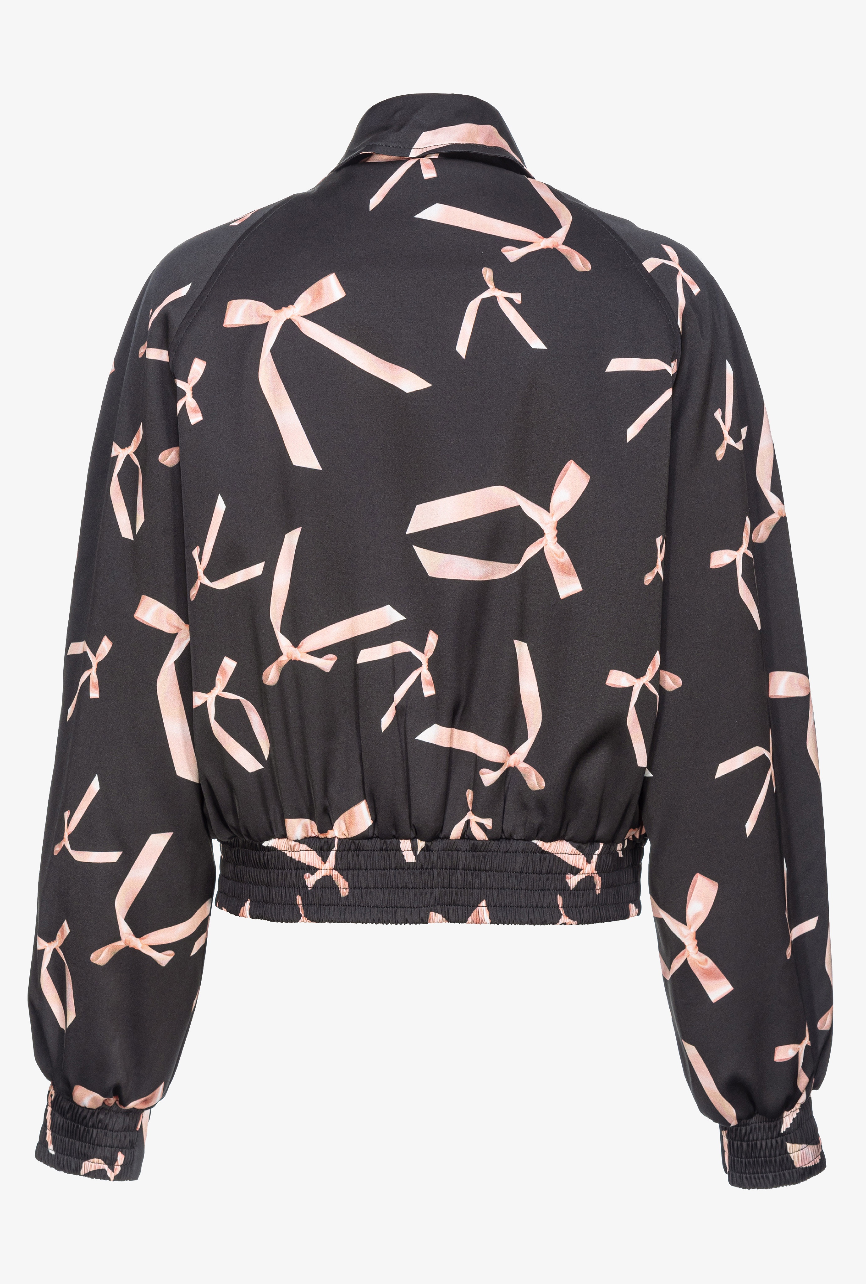 PINKO REIMAGINE BOW-PRINT SATIN BOMBER JACKET BY PATRICK MCDOWELL - 5